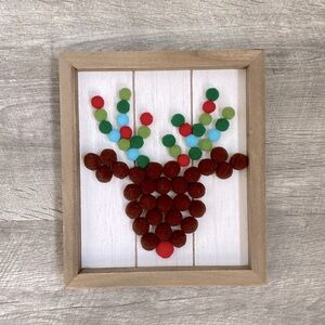 Puff ball reindeer decor❤️
